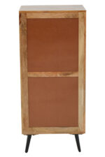 Bayur 5 Drawer Mango Wood Chest. Mango wood furniture. Chest of drawers. Black iron legs. Modern storage unit. Sustainable furniture. Industrial design. Bedroom storage. Contemporary chest. Rustic furniture. Scandinavian furniture. Natural wood finish.