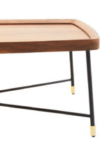 Yara Coffee Table With Cross Legs. Walnut veneer coffee table. Black metal frame. Cross leg table. Modern coffee table. Contemporary furniture. Organic design. Sleek and sturdy. Industrial coffee table. Scandinavian living room furniture. Minimalist décor.