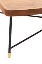 Yara Coffee Table With Cross Legs. Walnut veneer coffee table. Black metal frame. Cross leg table. Modern coffee table. Contemporary furniture. Organic design. Sleek and sturdy. Industrial coffee table. Scandinavian living room furniture. Minimalist décor.