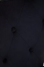 Amani Bar Stool. Black fabric bar stool. Upholstered stool. Rubberwood legs. Modern bar seating. Padded bar stool. Contemporary bar furniture. Metal footrest stool. Scandinavian style seating. Minimalist design.