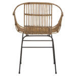 Candence Rattan Chair. Natural rattan chair. Black iron legs. Handwoven rattan seat. Modern accent chair. Bohemian furniture. Coastal style seating. Organic home décor. Lightweight chair. Natural living furniture.