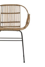 Candence Rattan Chair. Natural rattan chair. Black iron legs. Handwoven rattan seat. Modern accent chair. Bohemian furniture. Coastal style seating. Organic home décor. Lightweight chair. Natural living furniture.