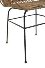 Candence Rattan Chair. Natural rattan chair. Black iron legs. Handwoven rattan seat. Modern accent chair. Bohemian furniture. Coastal style seating. Organic home décor. Lightweight chair. Natural living furniture.