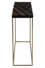 Marado Console Table. Acacia wood console. Black and gold furniture. Modern console table. Black metal frame. Decorative hallway table. Contemporary home décor. Luxury accent furniture. Durable acacia design. Industrial modern table.