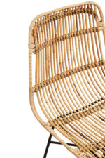 Milan Natural Rattan Chair. Handwoven rattan furniture. Natural rattan chair. Black iron legs. Boho accent chair. Rustic natural seating. Artisanal craftsmanship. Coastal-inspired furniture. Contemporary organic design. Lightweight natural chair.
