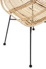 Milan Natural Rattan Chair. Handwoven rattan furniture. Natural rattan chair. Black iron legs. Boho accent chair. Rustic natural seating. Artisanal craftsmanship. Coastal-inspired furniture. Contemporary organic design. Lightweight natural chair.