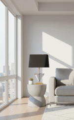 Alina Smoked Crystal Table Lamp. Triangular Crystal Lamp. Gold Metal Lamp. Black Shade Lamp. Geometric Table Lamp. Modern Accent Lamp. Luxury Table Lamp. Contemporary Lighting. Sleek Table Lamp. Living Room Lamp. Bedroom Lamp. Desk Lamp. Boutique Style Lamp. Designer Table Lamp. Sculptural Lamp. Ambient Lighting. Modern Home Accessory. Minimalist Lamp. Statement Table Lamp. Elegant Table Lamp.