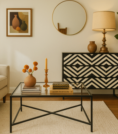 Casia 3 Drawer Chest. Bone inlay chest. Black wood furniture. Rhombus pattern drawers. White inlay detailing. Modern storage unit. Handcrafted luxury furniture. Contemporary sideboard. Global-inspired décor. Elegant bedroom storage.