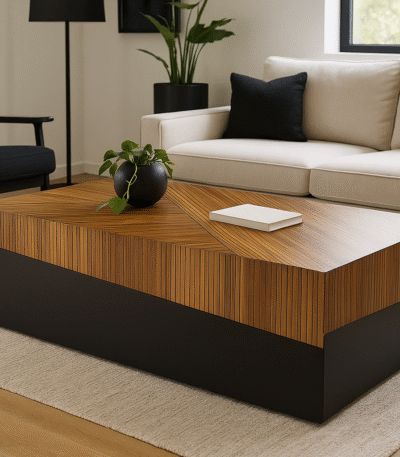 Gale Coffee Table. Natural bamboo furniture. Two-tone coffee table. Ebony finish base. Small and large coffee tables. Modern living room table. Minimalist bamboo design. Organic wood furniture. Handcrafted coffee table. Contemporary statement piece.