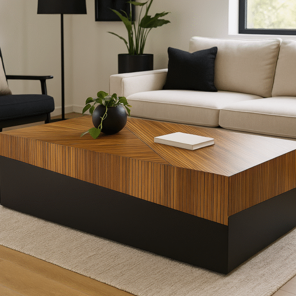 Gale Coffee Table. Natural bamboo furniture. Two-tone coffee table. Ebony finish base. Small and large coffee tables. Modern living room table. Minimalist bamboo design. Organic wood furniture. Handcrafted coffee table. Contemporary statement piece.