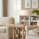 Lucia Table Lamp. Copper Table Lamp. Sculptural Lamp. Modern Table Lamp. Contemporary Table Lamp. White Linen Shade Lamp. Square Base Lamp. Minimalist Lamp. Sleek Table Lamp. Living Room Table Lamp. Bedroom Table Lamp. Side Table Lamp. Luxe Home Lighting. Designer Table Lamp. Warm Metallic Lamp. Functional Decor Lamp. Modern Accent Lamp. Contemporary Lighting. Elegant Table Lamp. Boutique Style Lamp.