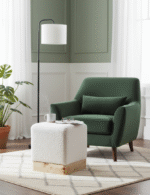 Luma Square Boucle Stool. Square boucle stool. Cream boucle stool. Boucle accent stool. Textured footstool. Modern accent stool. Scandinavian style furniture. Natural wood stool. Burl wood base stool. Contemporary home furniture. Bedroom accent stool. Living room stool. Compact seating. Designer stool. Luxury home accessory.