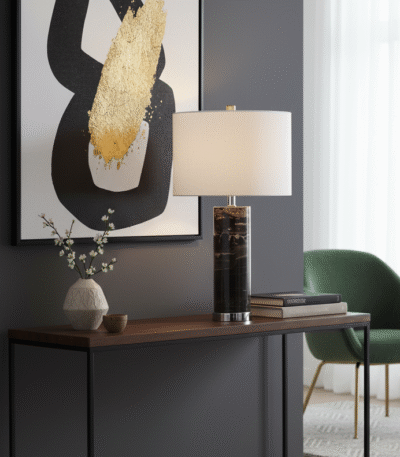 Lyra Table Lamp. Black Marble Table Lamp. Chrome Base Lamp. Ivory Shade Lamp. Modern Table Lamp. Luxe Home Lighting. Boutique Style Lamp. Contemporary Desk Lamp. Ambient Lighting Lamp. Elegant Home Accent. Lightweight Table Lamp. Cylindrical Shade Lamp. Stylish Living Room Lamp. Designer Table Lamp. Premium Home Lighting.