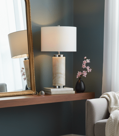 Niva Table Lamp. White Marble Table Lamp. Round Fabric Shade Lamp. Contemporary Table Lamp. Modern Home Lighting. Chic Accent Lamp. Portable Table Lamp. Minimalist Lighting Feature. Boutique Style Lamp. Elegant Home Decor Lamp. Side Table Lamp. Desk Lamp. Ambient Lighting Lamp. Stylish Living Room Lamp. Luxury Table Lamp.