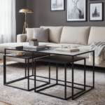 Soraya 3 Piece Coffee Table Set. Ombre Coffee Table. Black and White Coffee Tables. Minimalist Metal Coffee Table. Contemporary Living Room Furniture. Modern Side Tables. Nesting Coffee Tables. Durable Iron Tables. Versatile Coffee Table Set. Stylish Table Set. Small Space Coffee Tables. Layered Table Display. Functional Living Room Furniture. Designer Coffee Tables. Modern Home Accent.