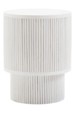 Tova Whitewash Mango Wood Ridge Detail Side Table - Image 3