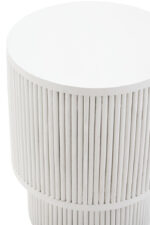 Tova Whitewash Mango Wood Side Table. Handcrafted Wooden Side Table. Eco-Friendly Mango Wood Furniture. Ridge Detail Side Table. Modern Living Room Accent. Nordic Style Side Table. Scandinavian Furniture. Compact Side Table. Bedside Table Accent. Coffee Table Companion. Textured Wooden Side Table. Sustainable Home Furniture. Natural Wood Accent. Contemporary Side Table. Whitewashed Mango Wood Table. Small Space Furniture. Decorative Wooden Table. Handcrafted Home Accent. Eco-Friendly Decor. Modern Home Accessories.