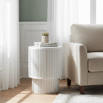 Tova Whitewash Mango Wood Side Table. Handcrafted Wooden Side Table. Eco-Friendly Mango Wood Furniture. Ridge Detail Side Table. Modern Living Room Accent. Nordic Style Side Table. Scandinavian Furniture. Compact Side Table. Bedside Table Accent. Coffee Table Companion. Textured Wooden Side Table. Sustainable Home Furniture. Natural Wood Accent. Contemporary Side Table. Whitewashed Mango Wood Table. Small Space Furniture. Decorative Wooden Table. Handcrafted Home Accent. Eco-Friendly Decor. Modern Home Accessories.