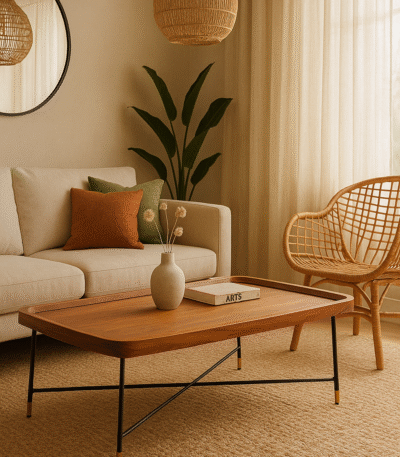 Yara Coffee Table With Cross Legs. Walnut veneer coffee table. Black metal frame. Cross leg table. Modern coffee table. Contemporary furniture. Organic design. Sleek and sturdy. Industrial coffee table. Scandinavian living room furniture. Minimalist décor.