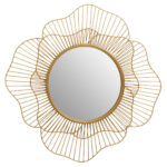 Eden Flower Wall Mirror. Gold flower mirror. Decorative wall mirror. Metal petal mirror. Floral wall décor. Modern gold mirror. Statement wall accessory. Contemporary flower mirror. Elegant home décor.
