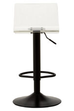 Renn Acrylic Bar Stool. Modern bar stool. Clear acrylic stool. Transparent kitchen seating. Black metal bar stool. Contemporary home bar furniture. Minimalist bar seating. Durable acrylic furniture.