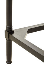 Marin 2 Drawer Pine Desk. Black pine desk. Modern home office furniture. Wooden writing desk. Two drawer desk. Traditional carved legs. Silver handle desk. Classic study table. Elegant workspace furniture.