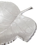 Nica Metallic Trinket Dish. Silver leaf trinket dish. Handcrafted aluminium décor. Maple leaf jewellery holder. Luxe home accessory. Modern silver décor. Elegant trinket bowl.