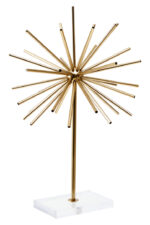 Eren Sculpture on Acrylic Stand. Gold metal sculpture. Modern home décor accent. Acrylic base sculpture. Contemporary art piece. Luxe decorative accessory. Abstract gold sculpture.