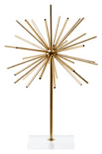 Eren Sculpture on Acrylic Stand. Gold metal sculpture. Modern home décor accent. Acrylic base sculpture. Contemporary art piece. Luxe decorative accessory. Abstract gold sculpture.