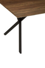 Cadren Dining Table. Modern dining table. Brown veneer tabletop. X-shaped metal base. Family dining furniture. Industrial style dining table. Contemporary wood table. Durable dining furniture.