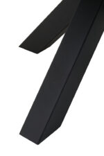 Caro Round Table with Cross Legs. Round dining table. Modern wood dining table. Wood veneer tabletop. Black metal base. Contemporary dining furniture. Compact round table.