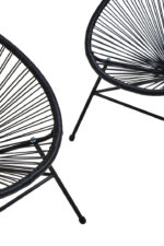 Raven Rattan 3 Piece Patio Set. Modern patio furniture. Rattan outdoor set. Black rattan chairs. Weather-resistant patio set. Contemporary garden furniture. Steel frame outdoor set. Balcony furniture. Outdoor seating set.