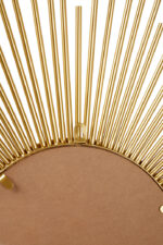 Rina Asymmetric Gold Wall Mirror. Gold wall mirror. Asymmetric frame mirror. Modern wall décor. Statement gold mirror. Round decorative mirror. Sculptural wall art. Metallic home décor. Luxe accent piece.