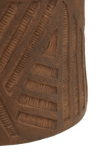 Sable Textured Plant Pot. Brown planter. Fibreglass plant pot. Hand-painted geometric design. Modern plant pot. Abstract pattern planter. Contemporary home décor. Durable indoor planter. Artistic textured pot. Brown plant pot.