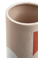 Tovi Abstract Vase. Multicoloured ceramic vase. Abstract geometric design. Hand-carved vase. Bright decorative accent. Modern ceramic décor. Artistic home accessory. Cylindrical vase. Contemporary colourful vase.