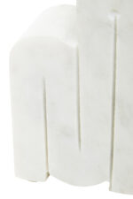 Alba White Marble Bookends. White marble décor. Modern bookshelf accessories. Luxury home office décor. Sculptural marble bookends. Contemporary book supports. Minimalist marble design.