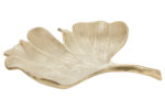 Ressa Leaf Trinket Dish. Gold aluminium décor. Gingko leaf dish. Luxe jewellery holder. Handcrafted home accessory. Nature-inspired décor. Elegant trinket bowl.
