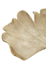 Ressa Leaf Trinket Dish. Gold aluminium décor. Gingko leaf dish. Luxe jewellery holder. Handcrafted home accessory. Nature-inspired décor. Elegant trinket bowl.