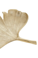 Ressa Leaf Trinket Dish. Gold aluminium décor. Gingko leaf dish. Luxe jewellery holder. Handcrafted home accessory. Nature-inspired décor. Elegant trinket bowl.