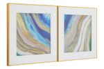 Set of 2 Abstract Wall Art. Blue and gold wall art. Modern abstract prints. Framed art set. Contemporary wall décor. Gold framed wall art. Neutral abstract paintings. Elegant home décor. Luxury living room art. Minimalist wall décor. Fluid pattern wall art. Stylish framed artwork. Geometric art set. Modern blue artwork. Chic gold accent art. Abstract canvas prints. Home office wall art. Modern art for bedroom. Decorative wall feature.