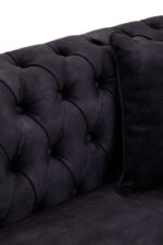 Naya 3 Seater Chesterfield Sofa. Dark grey velvet sofa. Velvet chesterfield sofa. Modern chesterfield couch. Three seat velvet sofa. Tufted velvet sofa. Button back sofa. Rolled arm sofa. Luxury velvet seating. Elegant living room sofa. Traditional chesterfield design. Classic velvet couch. Comfortable grey sofa. Vintage style sofa. Modern classic sofa. Grey chesterfield sofa. Cushioned velvet sofa. Living room centrepiece. Timeless velvet furniture. Sophisticated home seating.