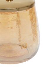 Lume Glass Bathroom Jar. Glass storage jar. Gold lid bathroom jar. Textured glass container. Elegant bathroom organiser. Modern bathroom decor. Luxury vanity jar. Cotton pad jar. Glass jar with lid. Gold accent bathroom accessory. Stylish countertop storage. Glass vanity container.