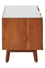 Risa Marble Media Unit. Marble and acacia TV stand. White marble top cabinet. Modern entertainment unit. Sustainable wood media console. Contemporary living room furniture. Marble top storage unit. Luxury wooden TV console. Eco-friendly furniture. Minimalist media cabinet. Marble and wood design. Durable acacia base. Modern home decor. Elegant marble furniture. Two-door TV unit. Scandinavian style console. Sustainable acacia furniture. Modern TV sideboard. Boutique living room storage. Timeless marble and wood furniture.