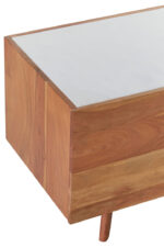 Risa Marble Media Unit. Marble and acacia TV stand. White marble top cabinet. Modern entertainment unit. Sustainable wood media console. Contemporary living room furniture. Marble top storage unit. Luxury wooden TV console. Eco-friendly furniture. Minimalist media cabinet. Marble and wood design. Durable acacia base. Modern home decor. Elegant marble furniture. Two-door TV unit. Scandinavian style console. Sustainable acacia furniture. Modern TV sideboard. Boutique living room storage. Timeless marble and wood furniture.