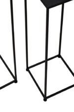 Set of 3 Black Plant Stands. Modern plant stand set. Black iron plant holders. Minimalist indoor planters. Decorative plant display. Contemporary home décor. Durable metal stands.