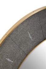 Shagreen Grey Wall Mirror. Grey and gold mirror. Textured wall mirror. Luxury home décor. Boho chic mirror. Contemporary wall accent. Gold trim mirror. Modern interior accessory. Elegant wall décor.