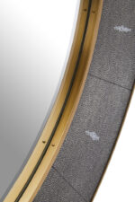 Shagreen Grey Wall Mirror. Grey and gold mirror. Textured wall mirror. Luxury home décor. Boho chic mirror. Contemporary wall accent. Gold trim mirror. Modern interior accessory. Elegant wall décor.