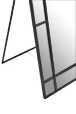 Sera Black Frame Floor Mirror. Black full-length mirror. Modern dressing mirror. Matte black frame mirror. Tall wall mirror. Minimalist décor accent. Contemporary floor mirror.