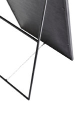 Sera Black Frame Floor Mirror. Black full-length mirror. Modern dressing mirror. Matte black frame mirror. Tall wall mirror. Minimalist décor accent. Contemporary floor mirror.