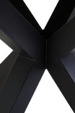 Halvar Round Dining Table. Black wood dining table. Modern dining table. Round dining table. Contemporary dining furniture. Black veneer top. Powder-coated legs. Scandinavian style table. Elegant dining design.